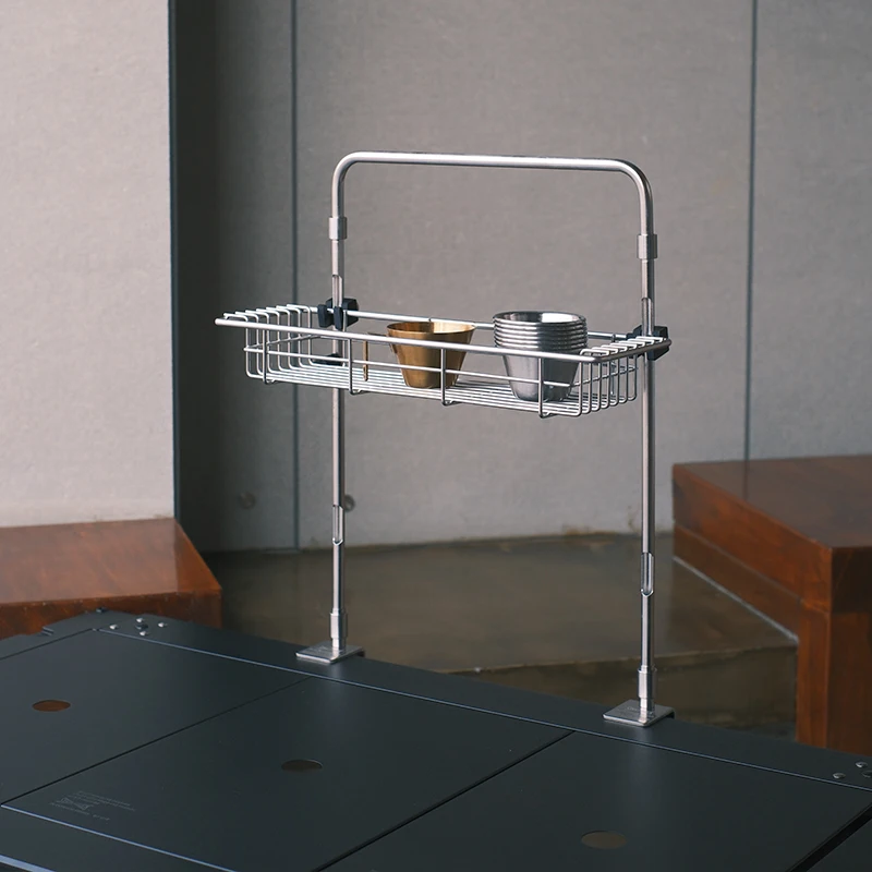 Cestino portaoggetti per gambe da tavolo, gabbia per bacchette con inserto laterale, accessori piastra bassa da cucina mobile piastra profonda