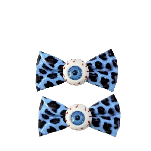 Colorful Leopard Bow Hair Clip, Creative Cosplay Accessory