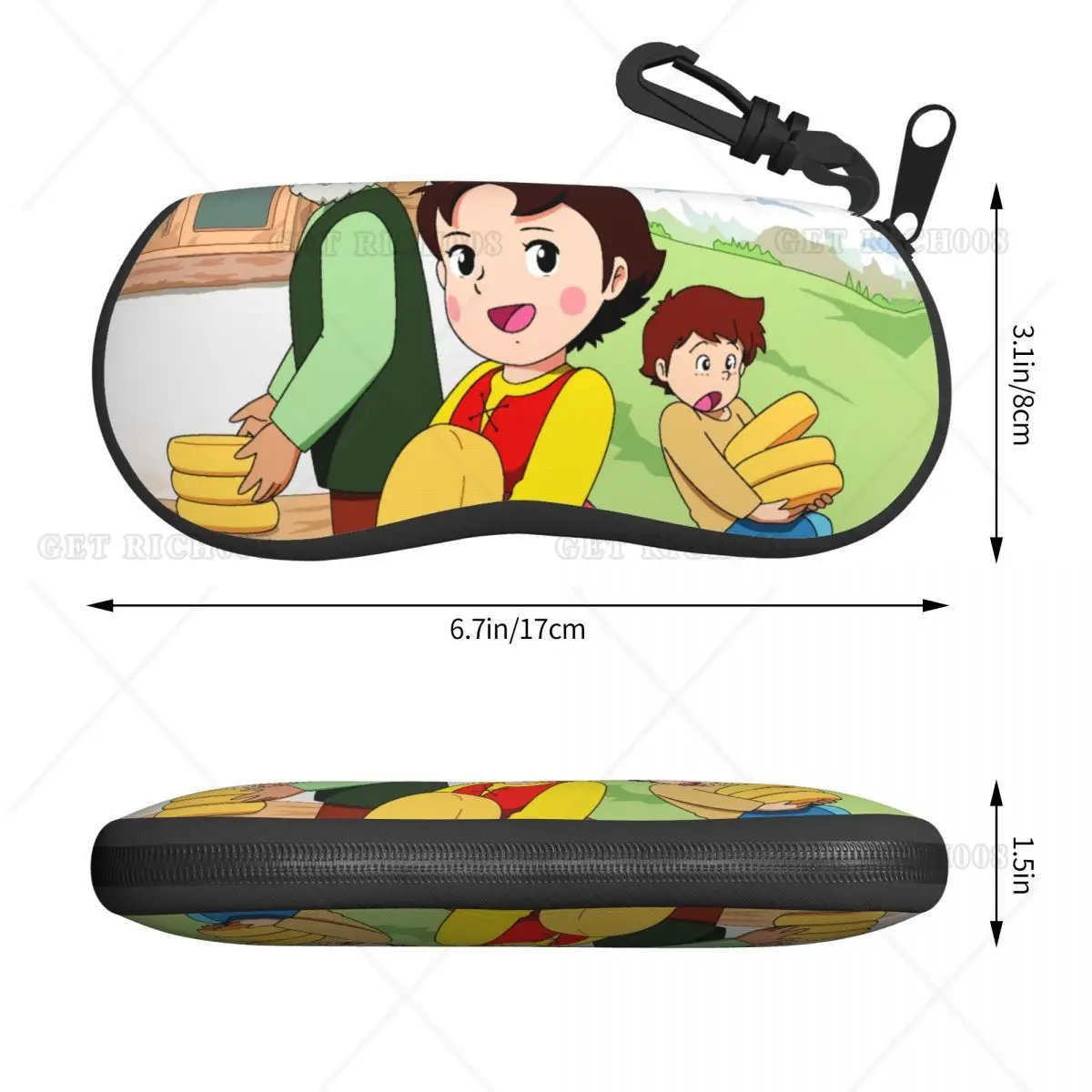 Heidi and Grandfather Shell Eyeglasses Protector Cases Fashion Sunglass Case Alps Mountain Cartoon Glasses Pouch