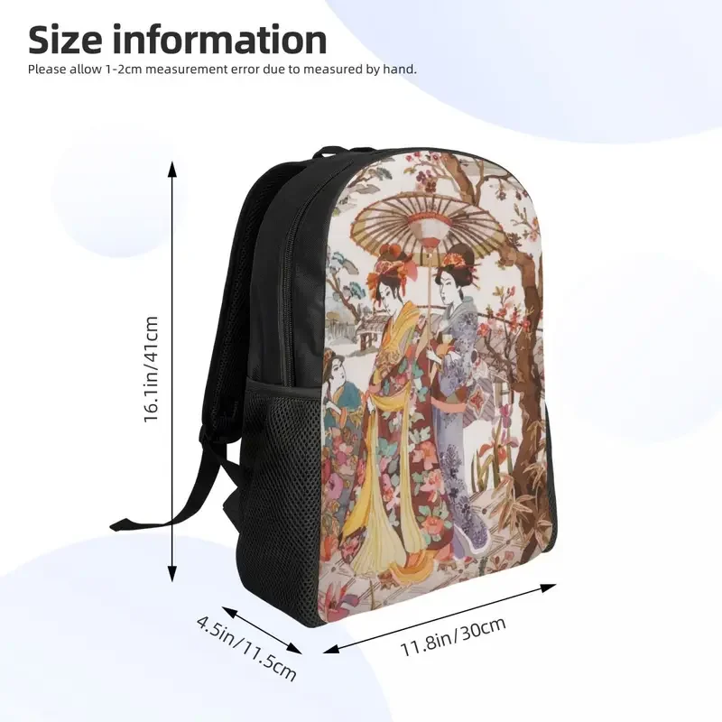 Mochilas de arte tradicional Vintage japonés Geishas para hombres y mujeres, resistente al agua, bolsa escolar universitaria, bolsas de libros impresas