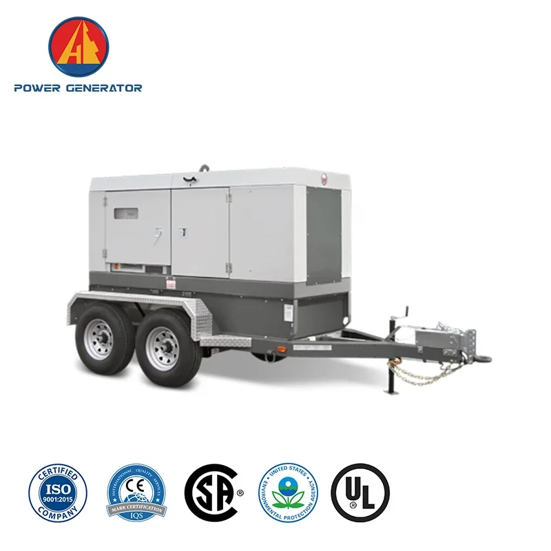[Event Ready] Rimorchio Mobile Heavy Dty Generatore di energia diesel da 20 kW Sistema di protezione doppio Serbatoio carburante di grandi dimensioni