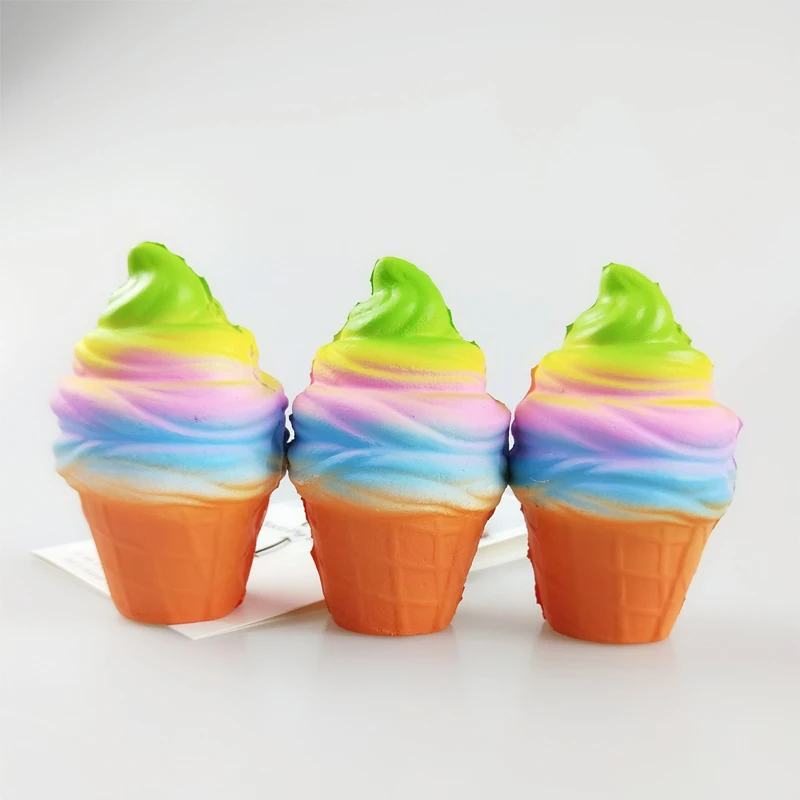 New Colorful Ice Cream Squishy Bread Cake Scented Slow Rising Phone Straps Soft Squeeze Toy Stress Relief for Kid Xmas Gift Toy