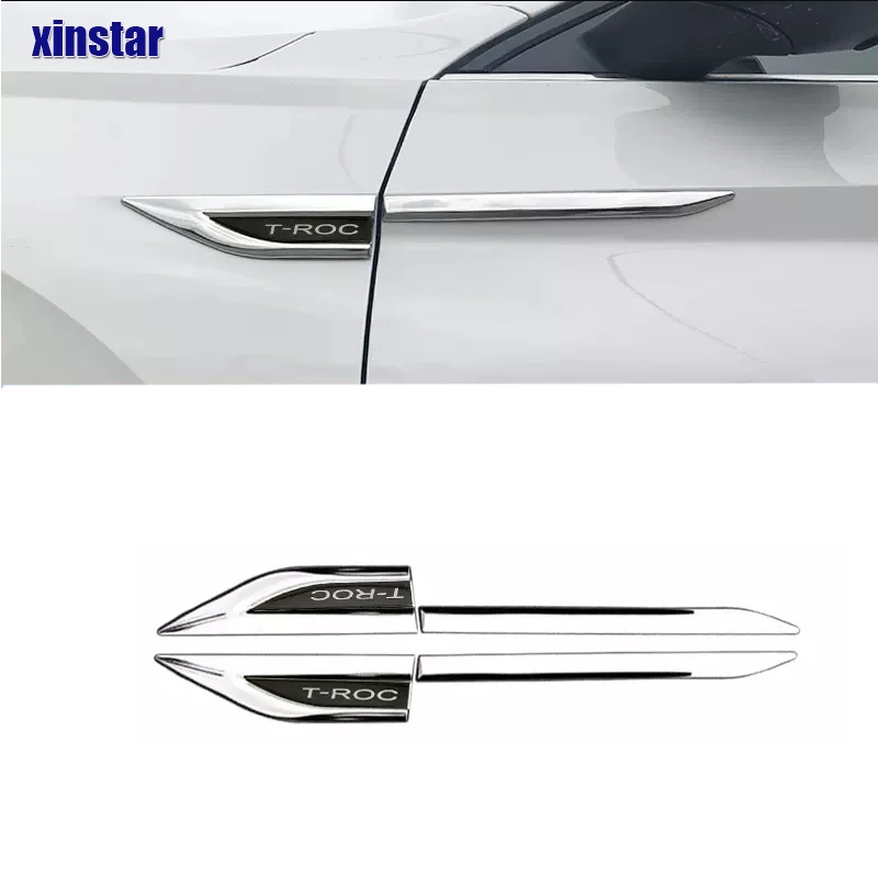 ABS Car Fender Emblem For Volkswagen T-Roc TROC 2018 2019 Auto Accessories