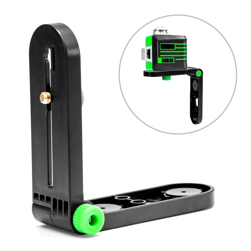 Multi-functional L-shaped Laser Levels Bracket Adjustable 180° Mini Support Wall Mounted Holder For 1/4\