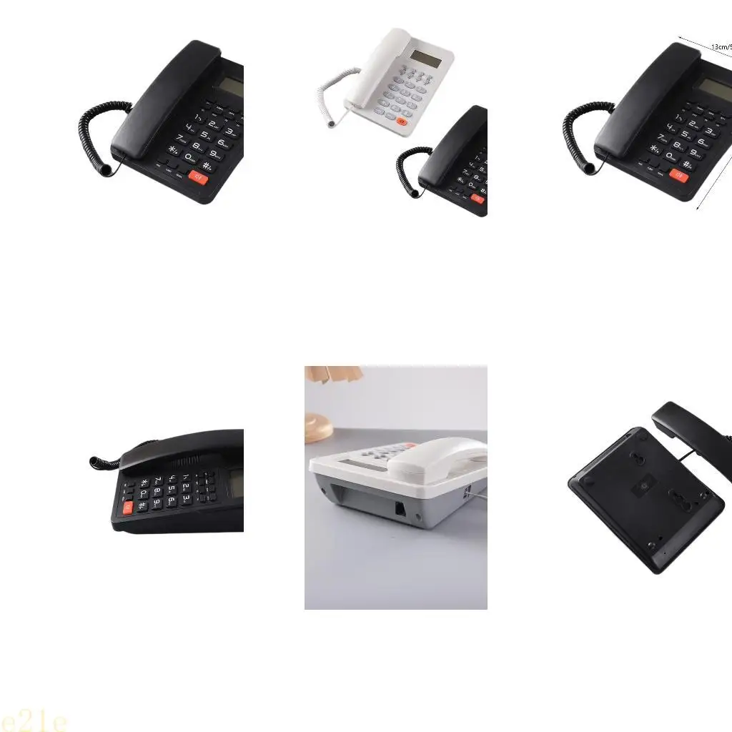 E21E Corded Telephone with Speaker Display Landline Phone Big Button Landline Phones