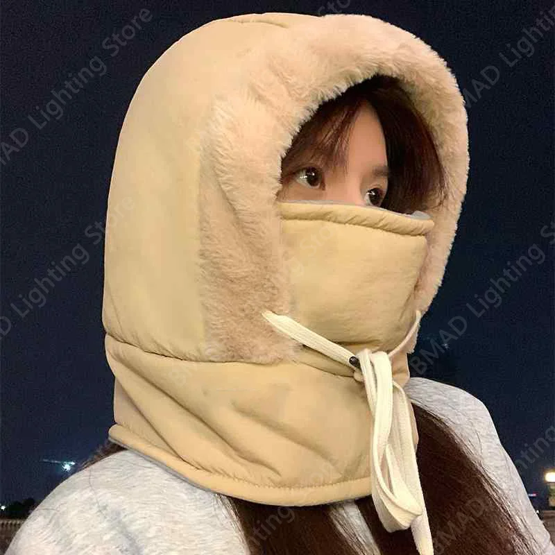 

Windproof Thermal 3-in-1 Winter Plush Neck Warmer Hood Hat Ski Face Mask for Outdoor Cold Weather Ski Face Mask Outdoor