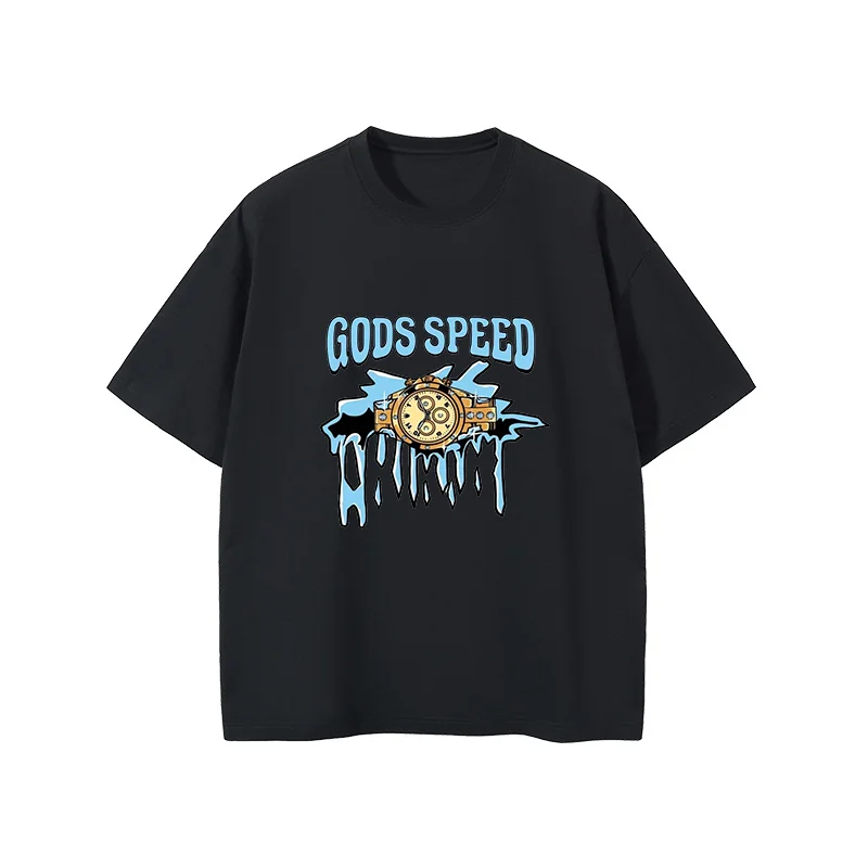 Мужская хлопковая футболка с коротким рукавом, свободного кроя