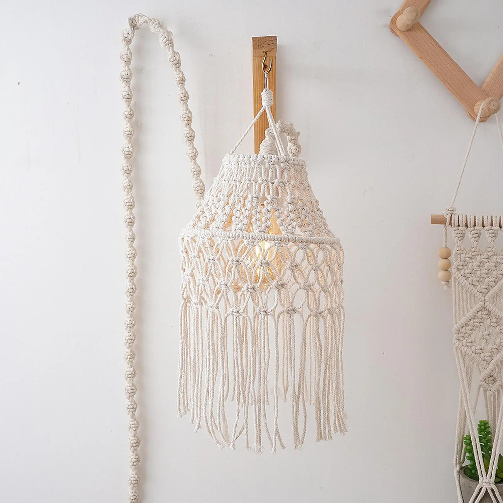 

Macrame Lampshade Light Fixture Nordic Chandelier Cover Decoration Decorative