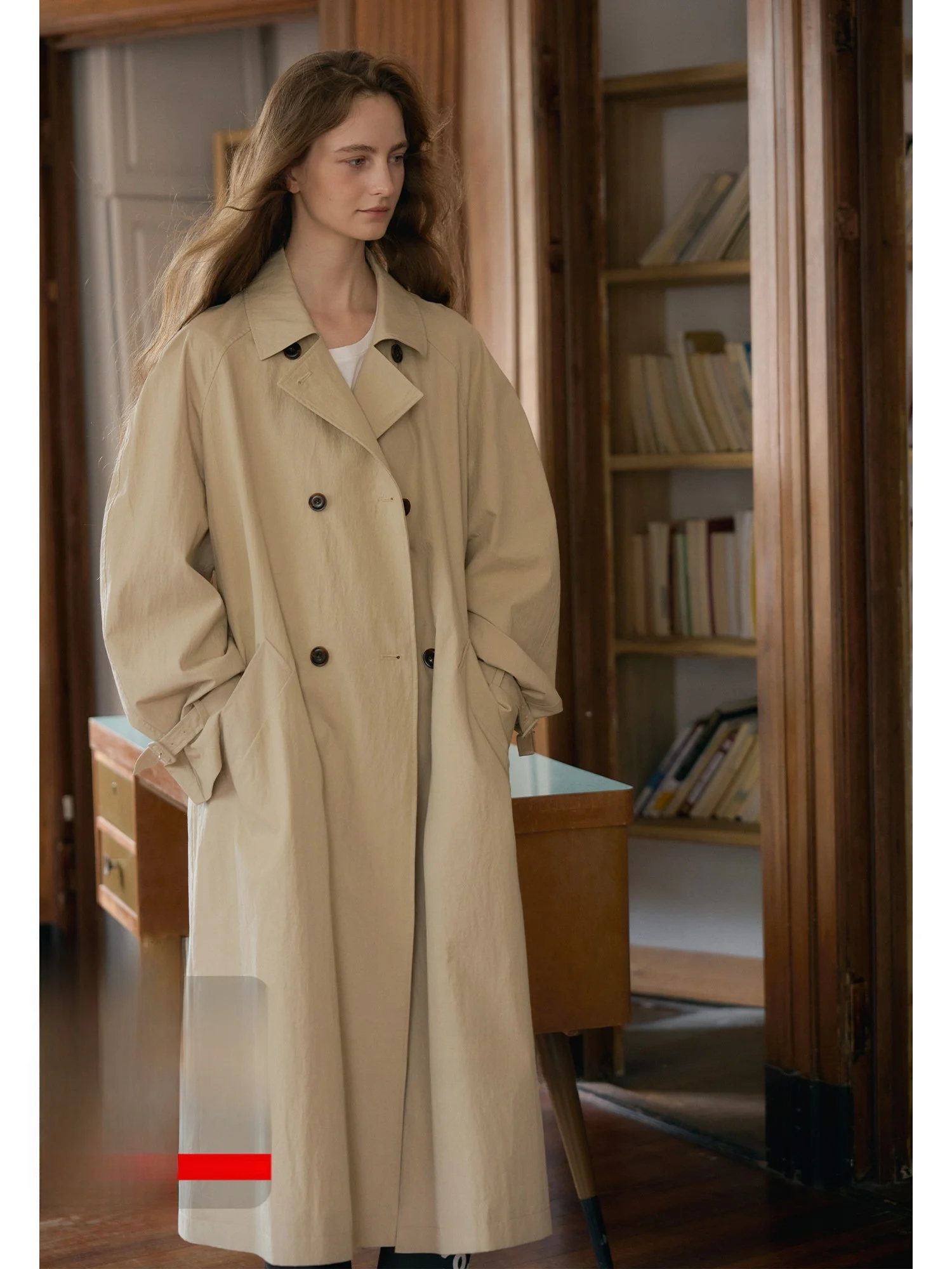 

Классическая длинная двубортная женская ветровка из хлопка с эффектом восковой пропитки, легкая, с легким эффектом помятости, в винтажном стиле, для повседневной носки, осенняя мода