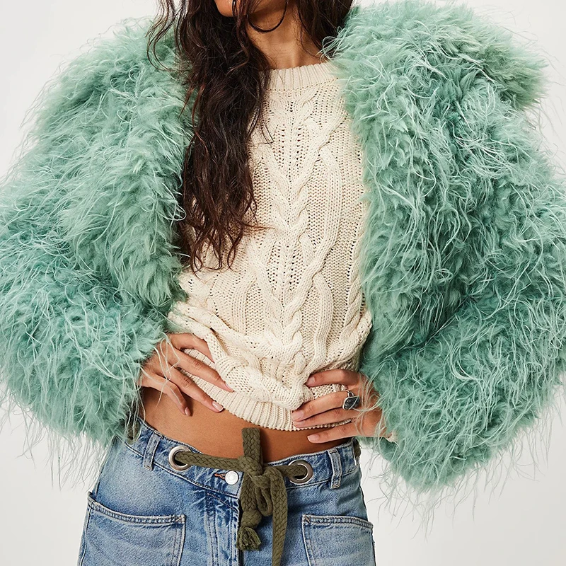 Capispalla a maniche lunghe in lana moda streetwear Cappotto cardigan da esterno casual Autunno Inverno Giacca da donna in tinta unita con colletto bavero