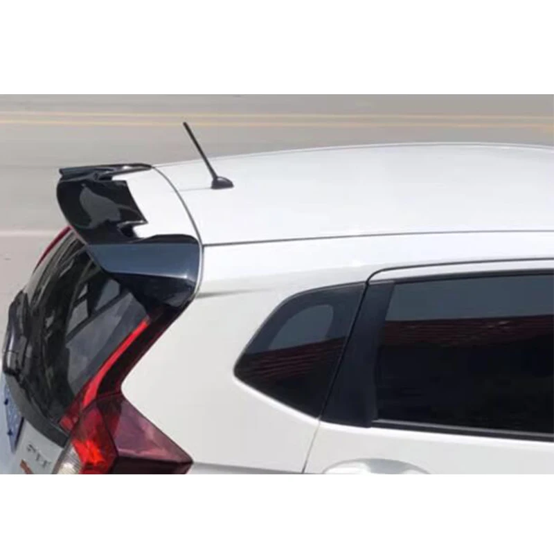 For OLD Honda Fit Jazz Roof Spoiler Accessories ABS Material Car Trunk GK5 Tail Wing Long LED Light Body Kit 2014-2018 Year