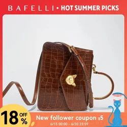 2026 BAFELLI CAT WOMEN'S NEW CROCODILE PATTERN LEATHER FASHION HANDBAG STYLISH BUSINESS FEMALE LEATHER LUXURY BRAND OL PURSE