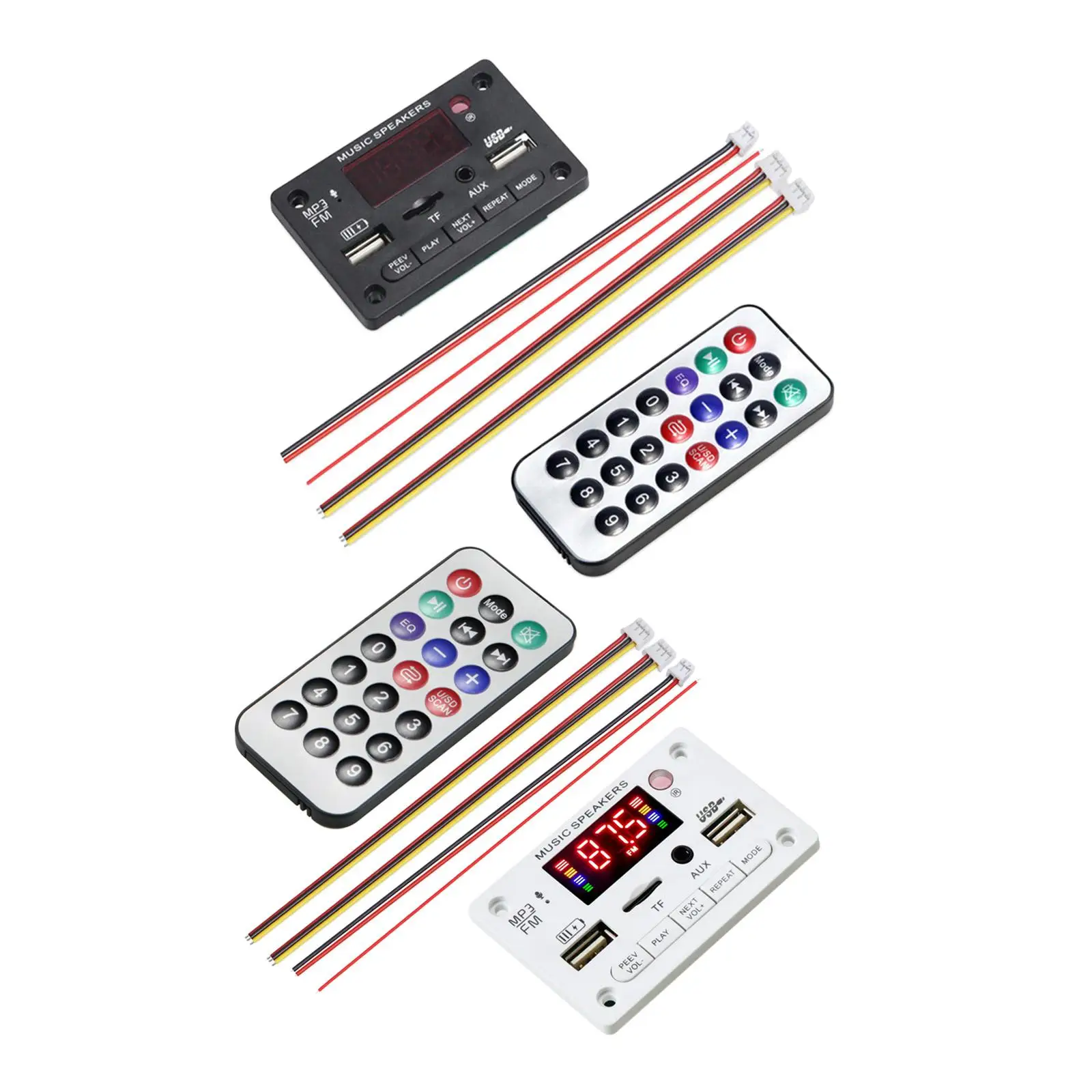 Bluetooth Amplifier Receiver Stereo Decoder with USB TF Card AUX Input for Car Subwoofer Surround Sound
