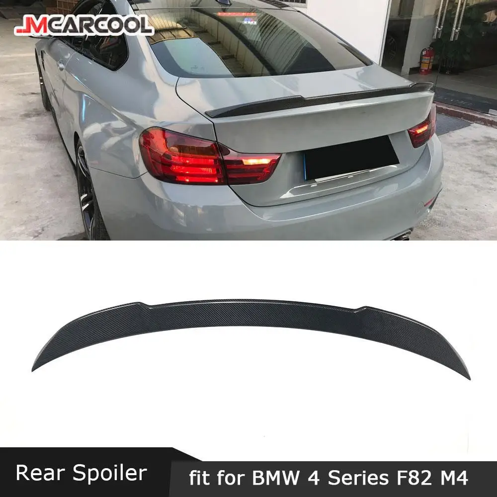 

JMCARCOOL For BMW 4 Series F82 M4 Coupe 2Door 2014 - 2017 Rear Trunk Spoiler Carbon Fiber CS Style Boot Duck Spoiler FRP Wings