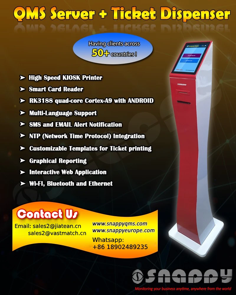 2024 New Tech 15.6-Inch Queue Management System with 7-Inch Tablet Calling Pad Terminal Ticket Kiosk Advertising Equipment