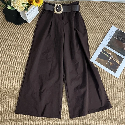 Imagen 2 del producto CharmChant pantalones anchos marrones con cinturón para mujer otoño 2025 cintura alta Y2k pantalones holgados elegantes de gran tamaño para mujer pantalones
