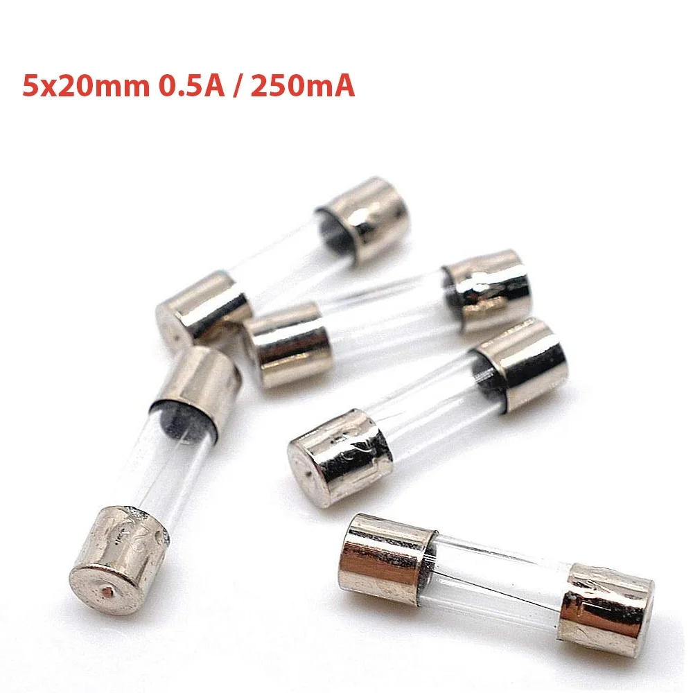 5x 5X20mm 0.5A 250V 500mA REF2128 fast fuse glass