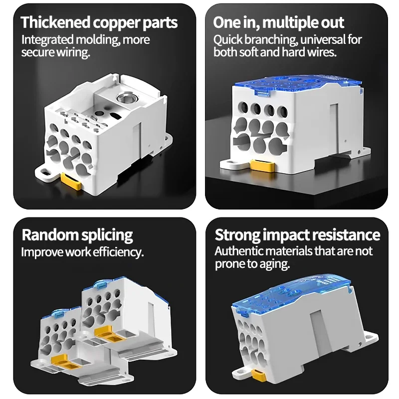 Rail connection terminal UKK 80A/125A/160A/250A/400A distribution box, one in multiple out power line electrical connector joint