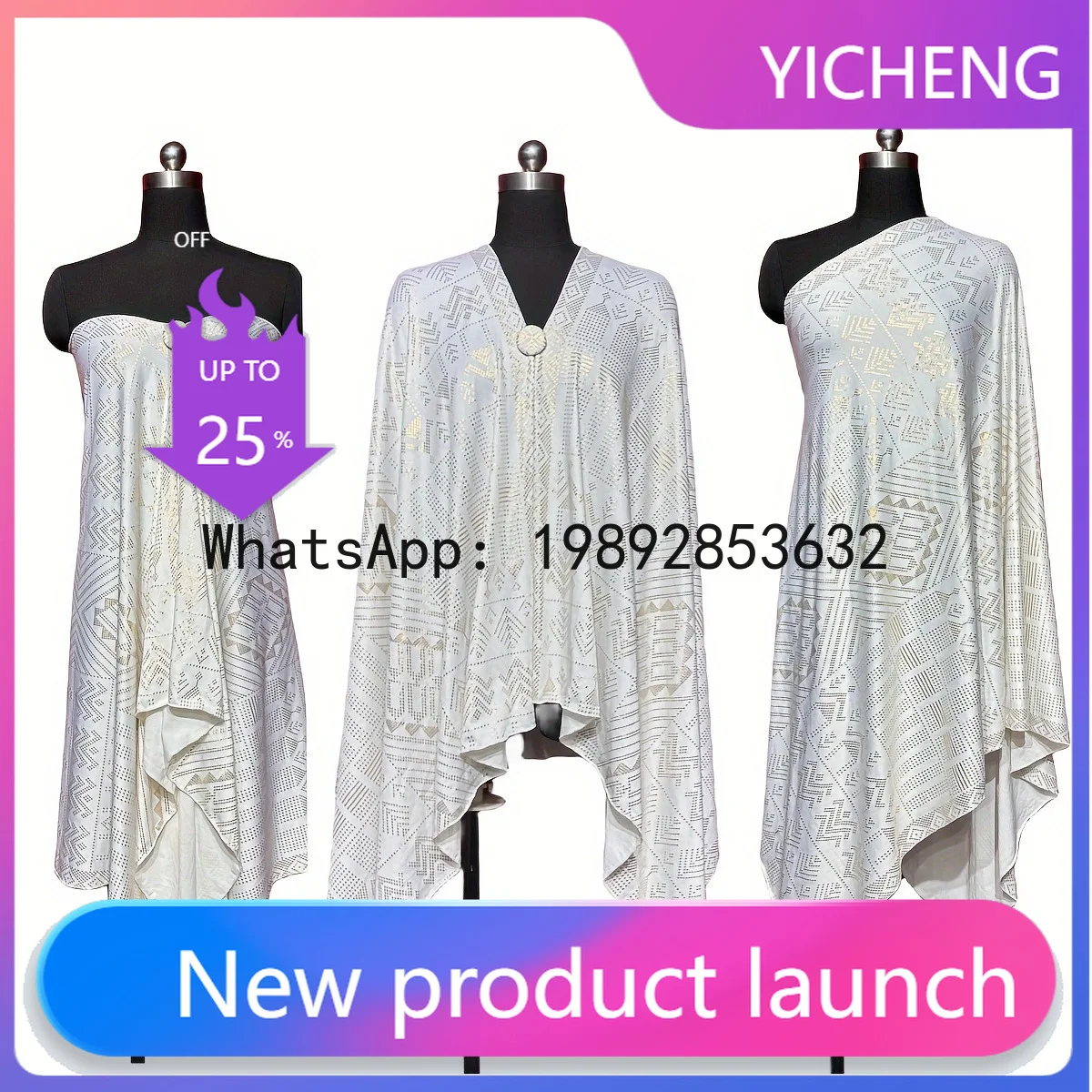 

PYJ 1920's Vintage Tin Foil Gold Gorgeous Bronzing Milk Fiber Soft Four Seasons Scarf