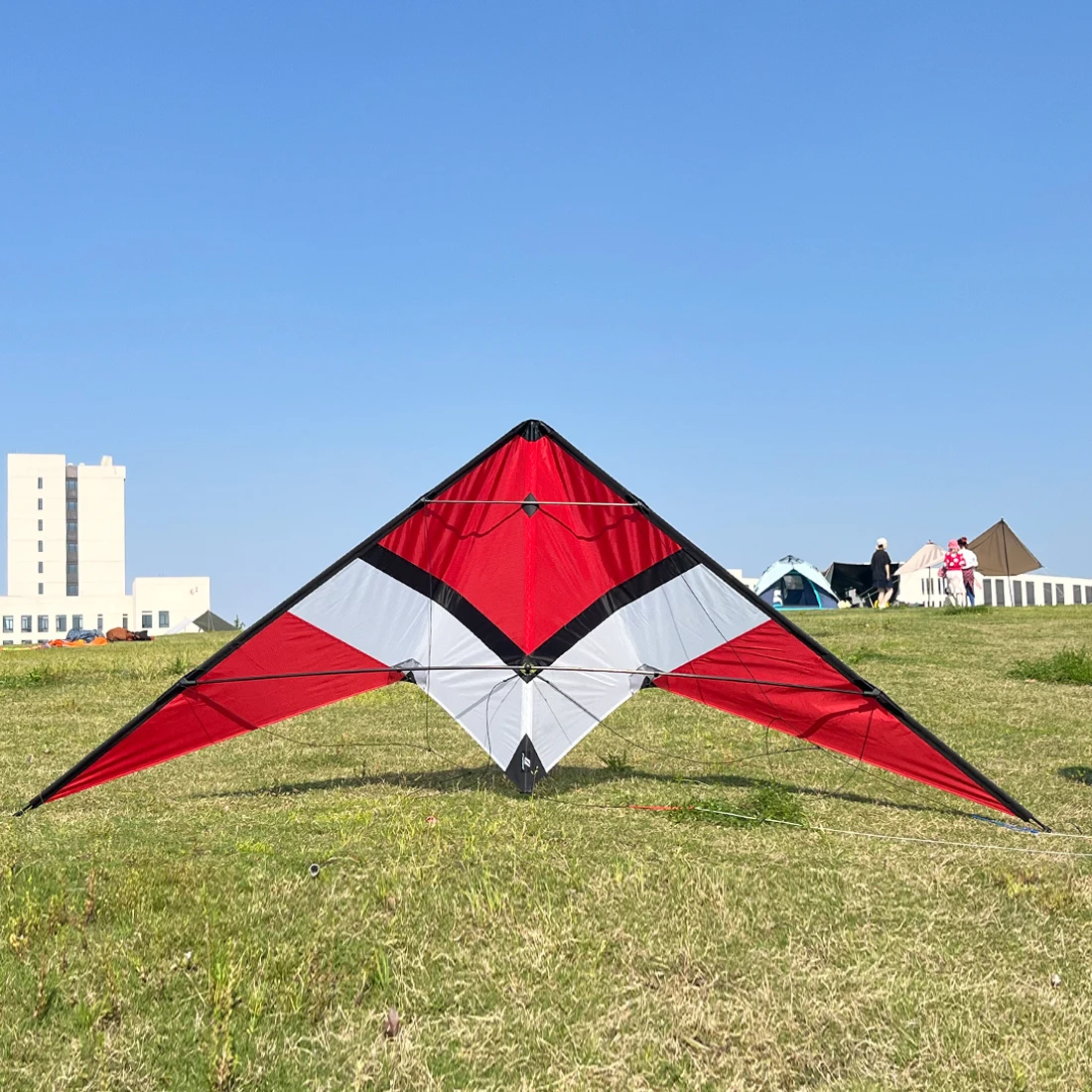 9KM Freilein 2.2m 2 Line Stunt Kite With Sound, Beginner Acrobatic Sports Kite Wrist Strap+2 x 30m x 150lb Spectra Lines + Bag