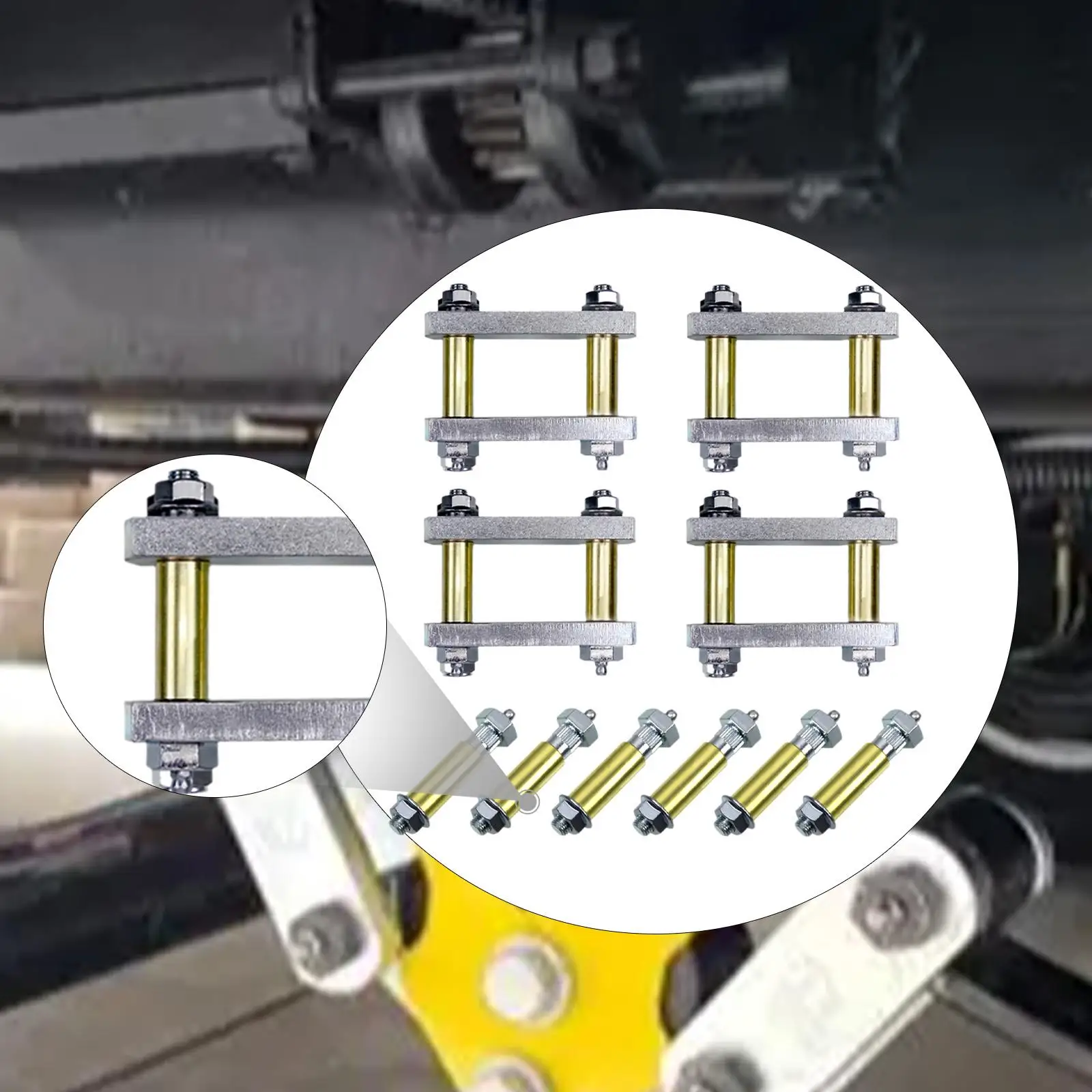 

Shackle Upgrade Kit 3.125" Shackles Equipment High Performance Component High Strength for Tandem Axle Replaces Bolts Straps