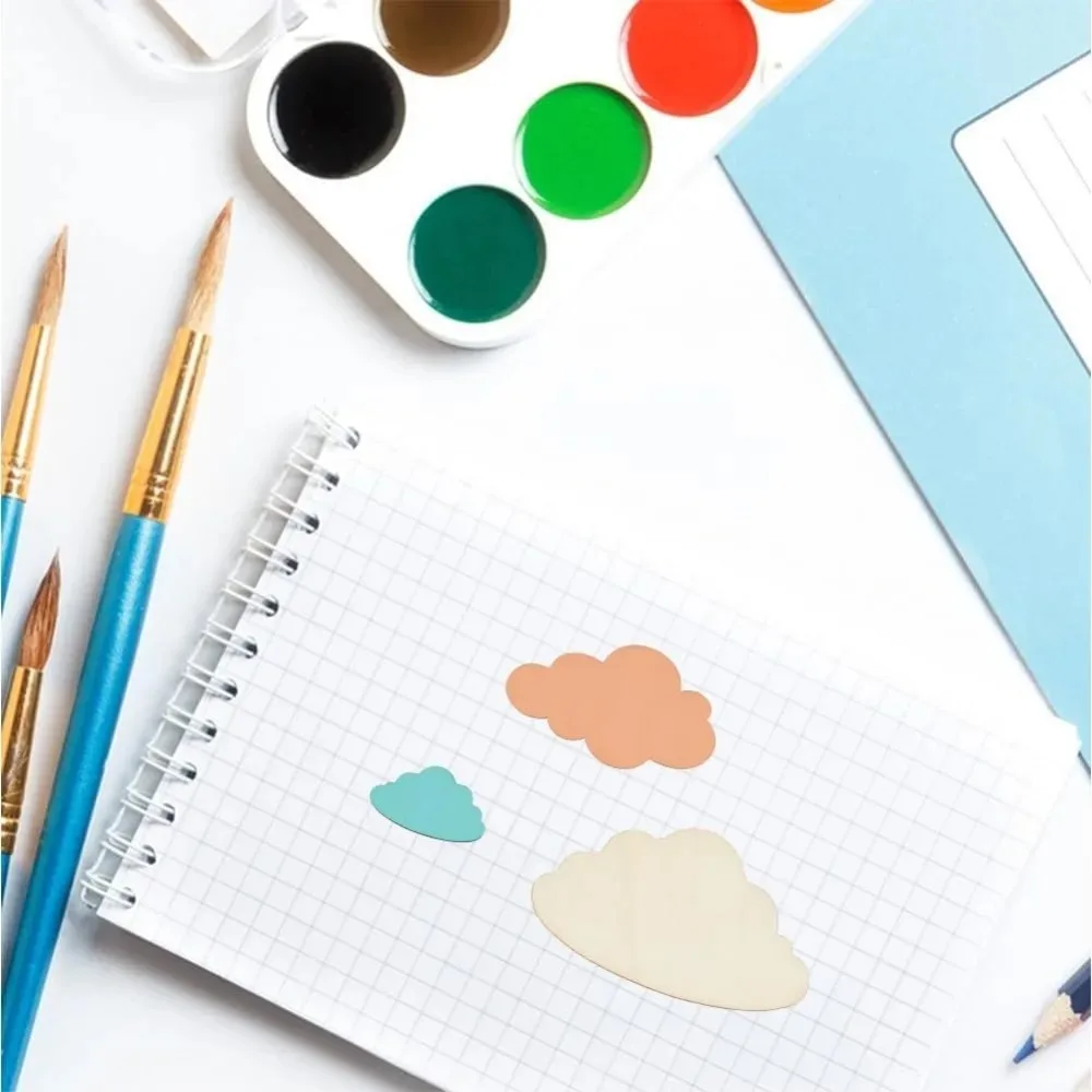 35 قطعة أحجام مختلطة شكل سحابة قطع خشبية شرائح خشبية غير مكتملة سحابة الخشب قطع شريحة فارغة غير مكتملة