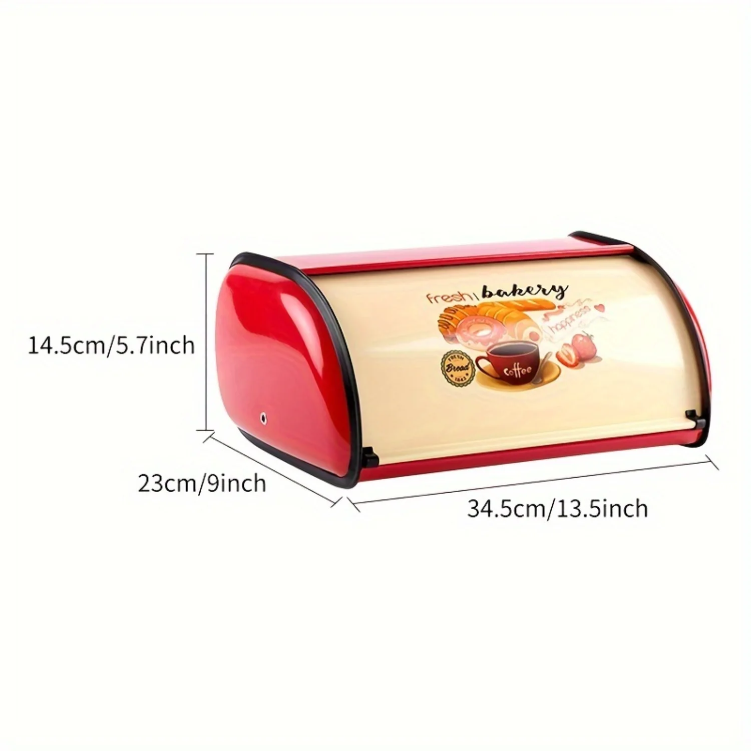 Vintage Luxury Iron Bread Box with Roll Top Lid for Kitchen Counter - Fresh Bakery Metal Bread Bin for Long Lasting Freshness