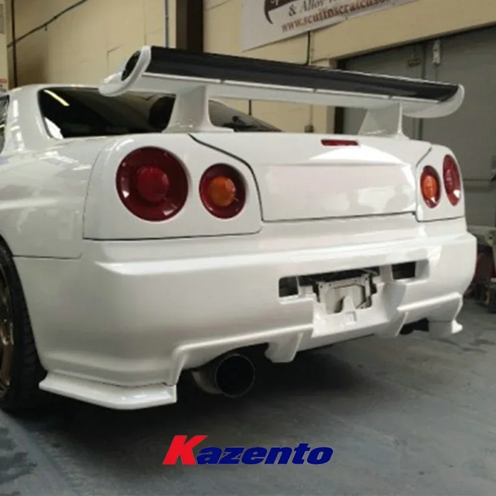 For Nissan Skyline R34 GTT (ESB Bumper Only ) FRP Unpaint Rear Bumper Spat Pair