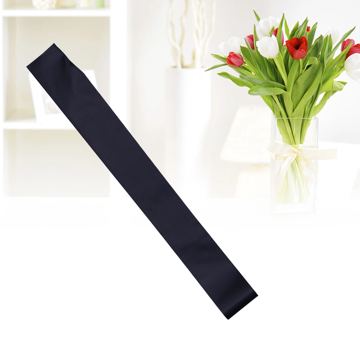 

6pcs Blank Satin Sash Plain Sash For Birthday Wedding Party Decoration Diy Accessory Black One Size Fits Most Stain Fabric Silk