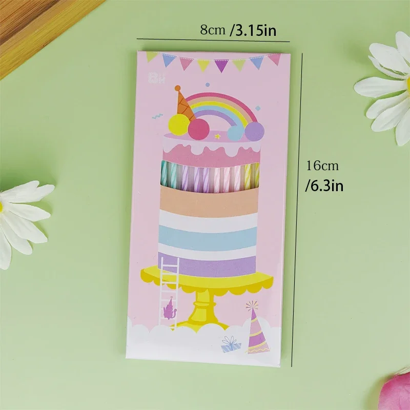12 /8Pieces Per Box Happy Birthday Cake Thread Candles Colorful Thick Candles Net Red Long Candles Hot selling Crystal Candles