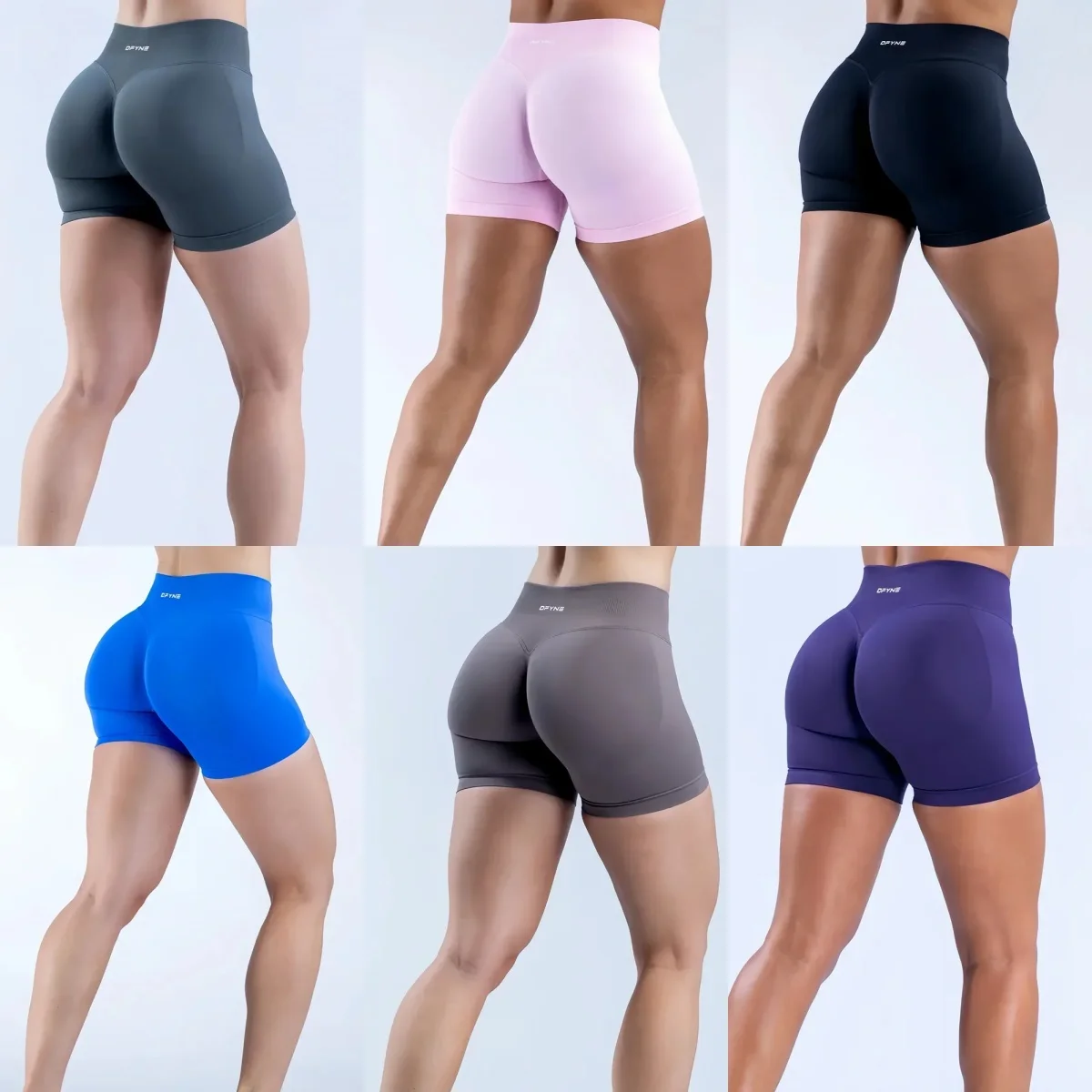 Pantaloncini da impatto con logo Pantaloncini da yoga senza cuciture a vita bassa Scrunch Bum Pantaloncini da palestra Allenamento Biker Abbigliamento fitness corto elasticizzato