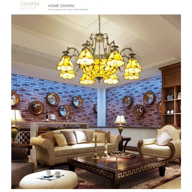 

American retro chandelier pastoral style living room lamps dining room bedroom