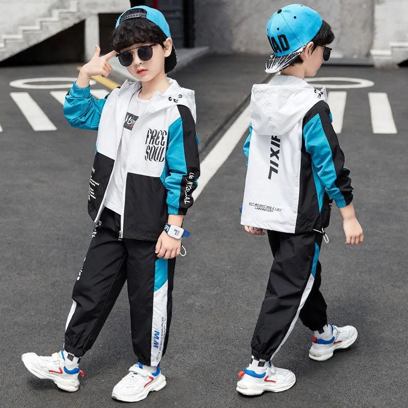 Boys Suit Sweatshirts +Pants Cotton 2Pcs/Sets 2023 Stylish Spring Autumn Thicken Sports Sets Kid Breathable Children Clothing