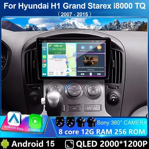현대 H1 그랜드 스타렉스 i8000 TQ 2007-2015 5G 안드로이드 15 카 라디오 CarPlay 멀티미디어 플레이어 오토라디오 네비게이션 GPS 360 현대 H1 그랜드 스타렉스 i8000 TQ 2007-2015 5G 안드로이드 15 카 라디오 CarPlay 멀티미디어 플레이어 오토라디오 네비게이션 GPS 360