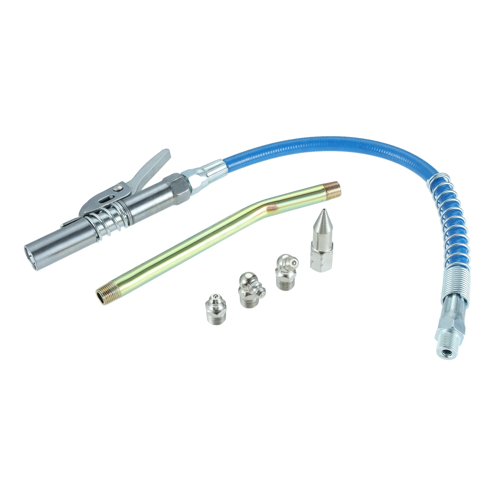 Соединитель масляного пистолета Соединительные наконечники для смазочных пистолетов с пружинным/жестким шлангом Сопламы M10 Фитинг 1/8 дюйма NPT SAE Zerk Соединения 10000 фунтов на квадратный дюйм Противопротекатель