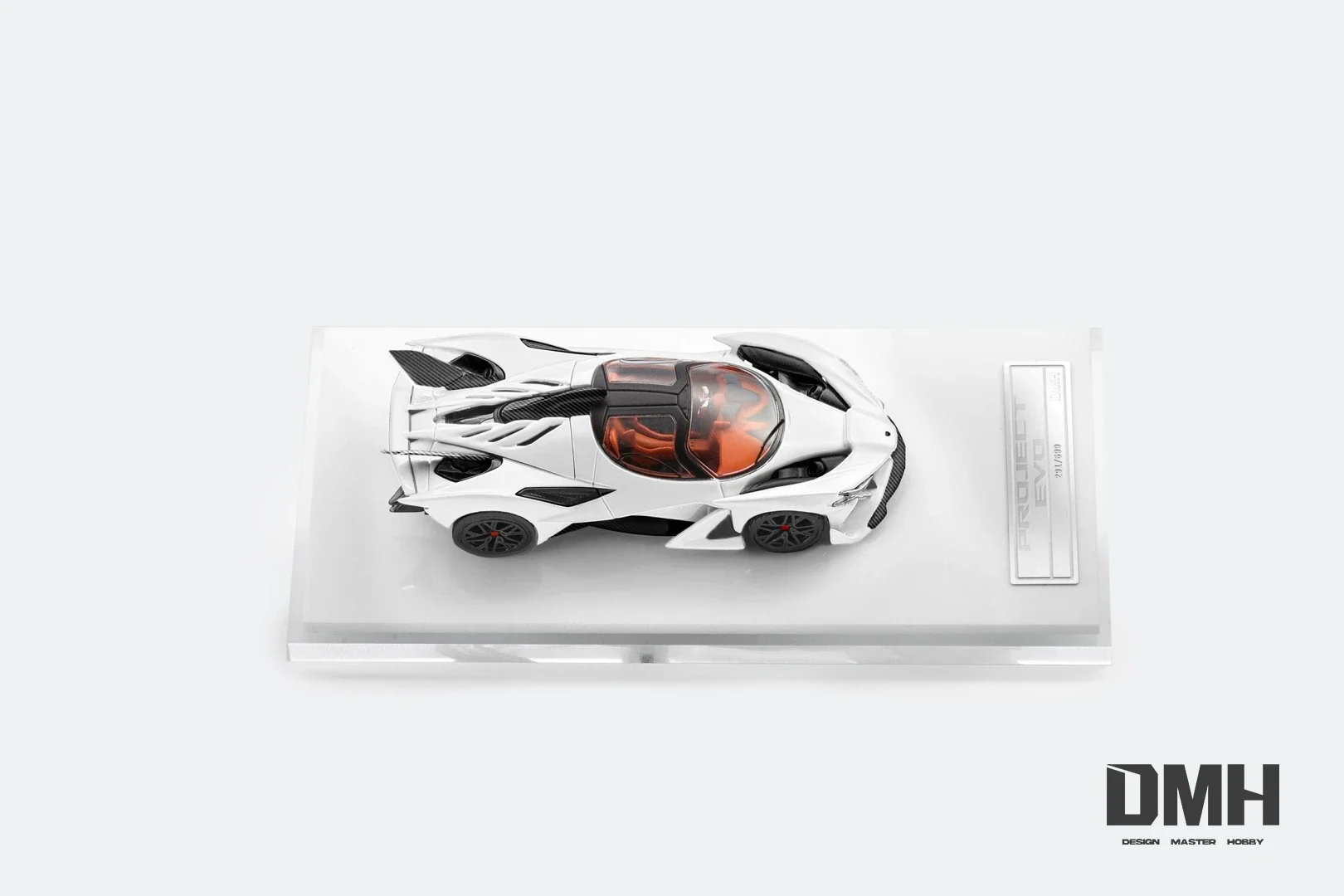 DMH 1:64 Project EVO Black Orange White Diecast Model Car