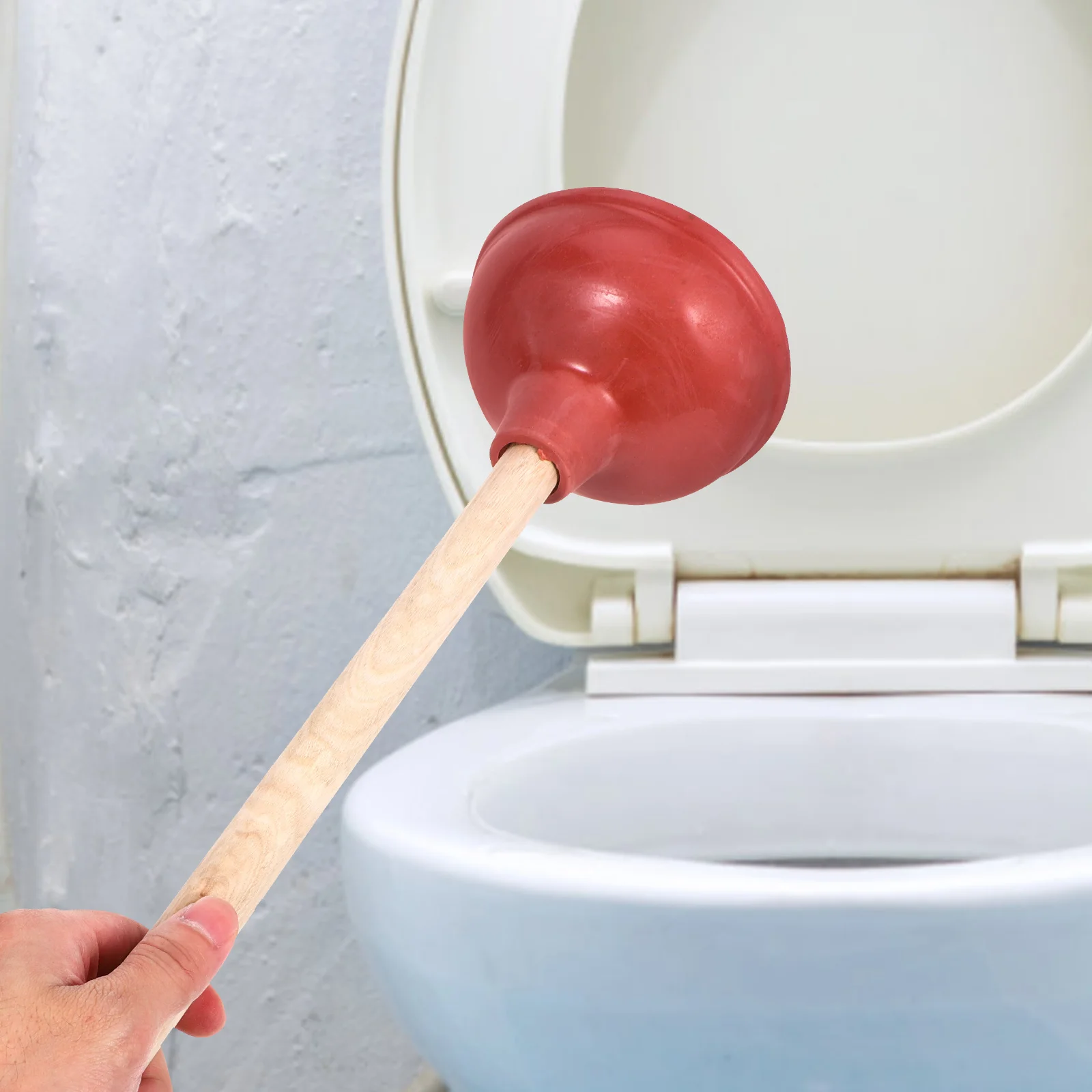 2 Pcs Toilet Dredge Cleanser Closestool Home Suction Cup Stick Mini Sewer Cleaning Accessory Wooden Clogging Solver
