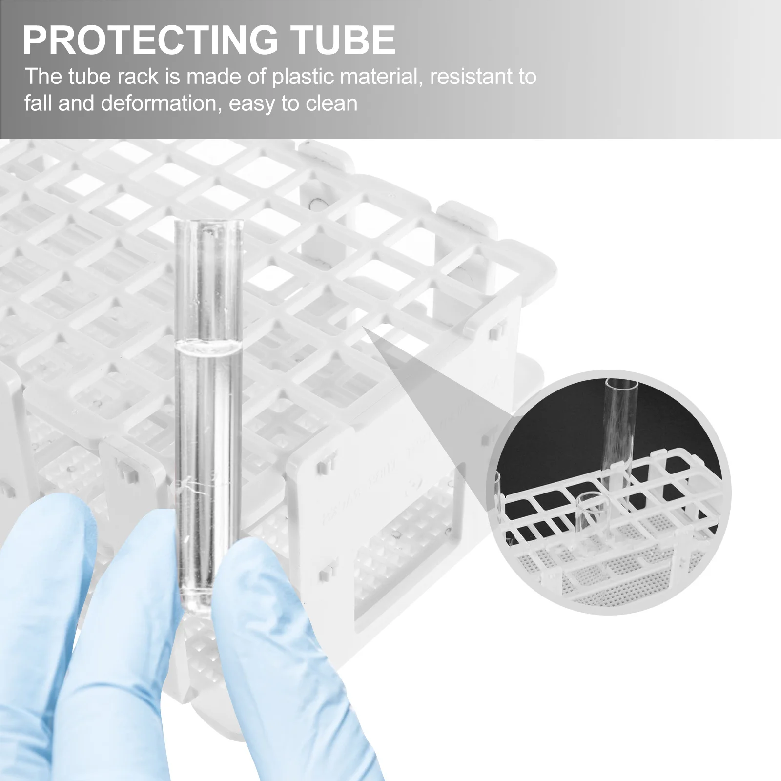 

Test Tube Rack Plastic Durable Laboratory Stand Holder Practical Easy Use Multifunctional Tube Storage Organizer for