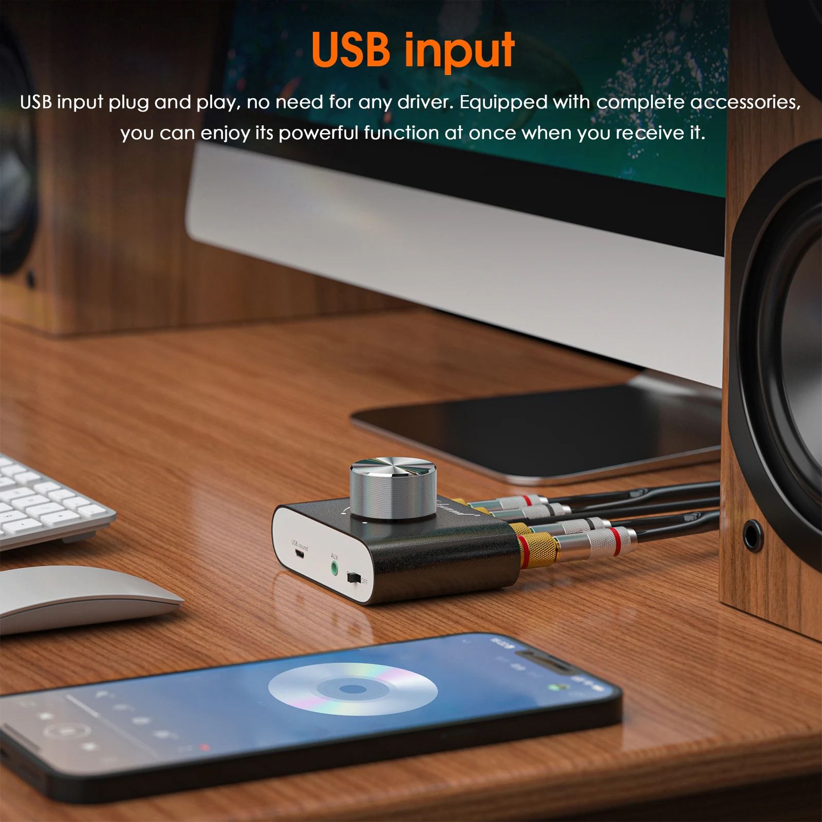 Douk Audio HiFi Bluetooth 5.0 Leistungsverstärker Mini TPA3116 Digital Class D Schreibtisch Stereo Audio Amp für Zuhause Auto 50W + 50W