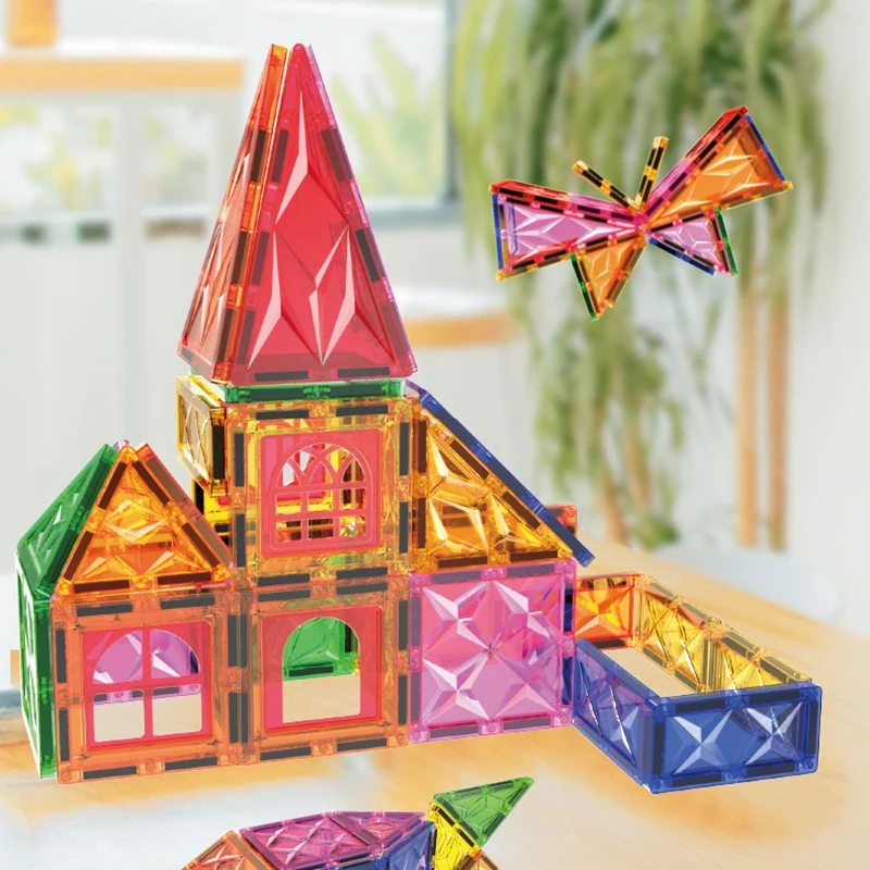 Blocos de construção magnéticos tamanho grande diy ímãs brinquedo para crianças designer montar tijolos conjunto de construção presente natal para crianças