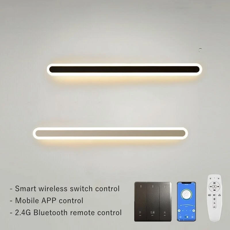 Imagem -03 - Lâmpada de Parede Longa para Casa Iluminação Interior Moderno Minimalista Nórdico Cabeceira do Quarto Decoração da Sala de Estar Luz Linear