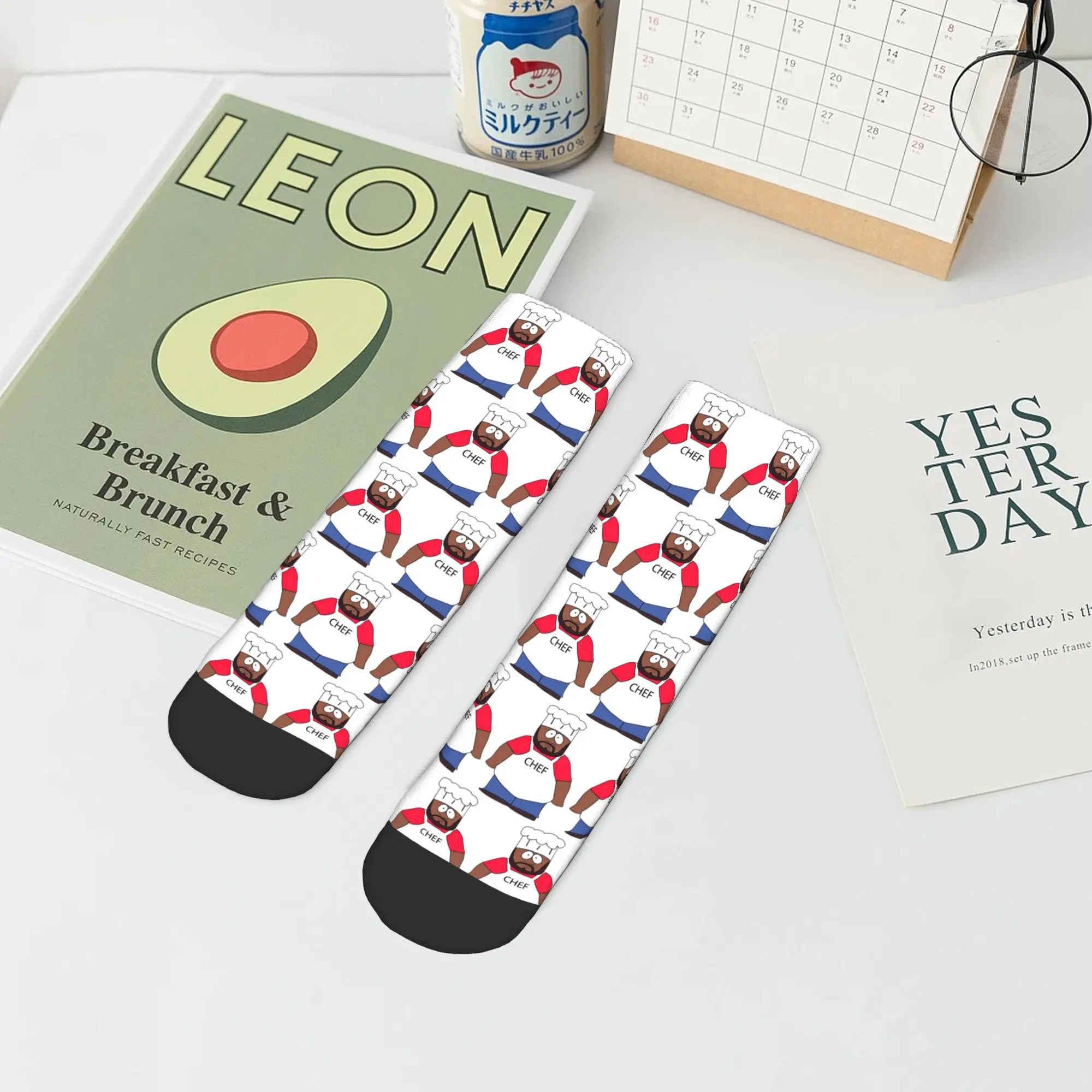Calcetines de Chef Southpark para todas las estaciones, calcetines deportivos de tubo medio Harajuku de alta calidad, medias suaves de moda para hombres y mujeres, regalos