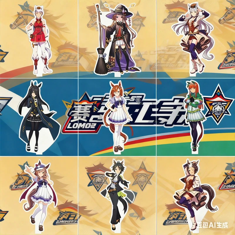 

Uma Musume Pretty Derby Game Figure Doll Oguri Cap Daiwa Scarlet Grass Wonder Acrylic Plate Cosplay Stand Model Toys Gifts 15cm