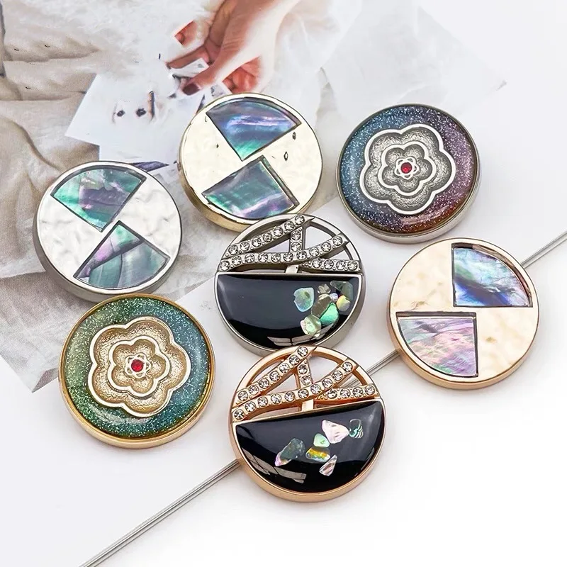 10pcs Colorful Gradient Women\'s Buttons For Clothing Vintage Suit Coat Dress Metal Button DIY Needlework Accessories