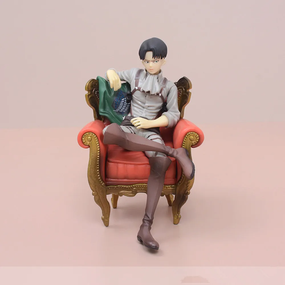 Anime Attack on Titan Levi Rivaille Rival Ackerman Sofa Solider Levi Sleeping Chair Ver. PVC Action Figure Toy Collection Model