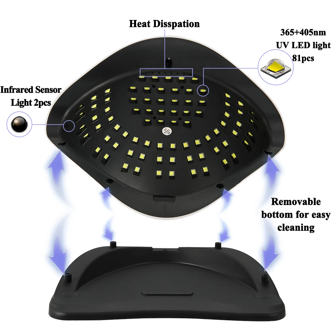 81 LEDs professionnel sèche-ongles LED lampe UV pour ongles Gel vernis sèche lumière Nail Art accessoires durcissement Gel lampe à ongles pour les ongles