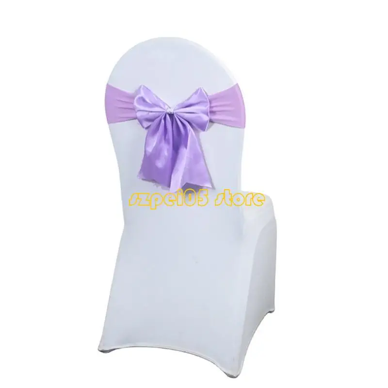 45be legant Polyester Chair Sash Bows Bows Stretch Cover Cover Band لحضور حفلات الزفاف