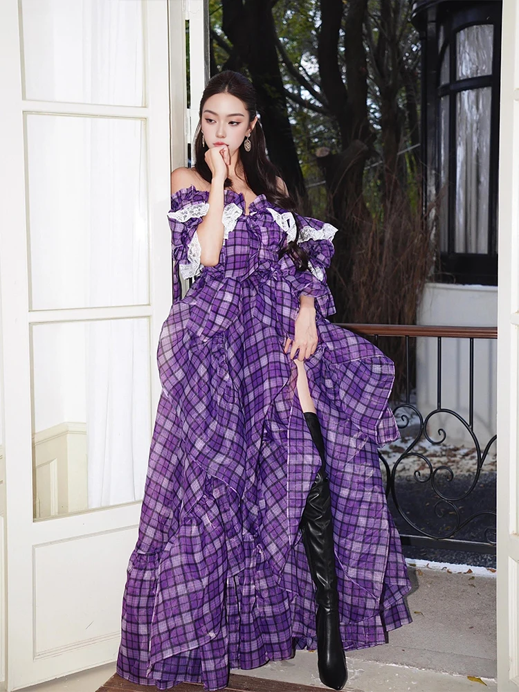 

Длинная юбка-макси в клетку, длинная юбка для торжественных мероприятий, юбка для повседневной носки, другие материалы, 00%