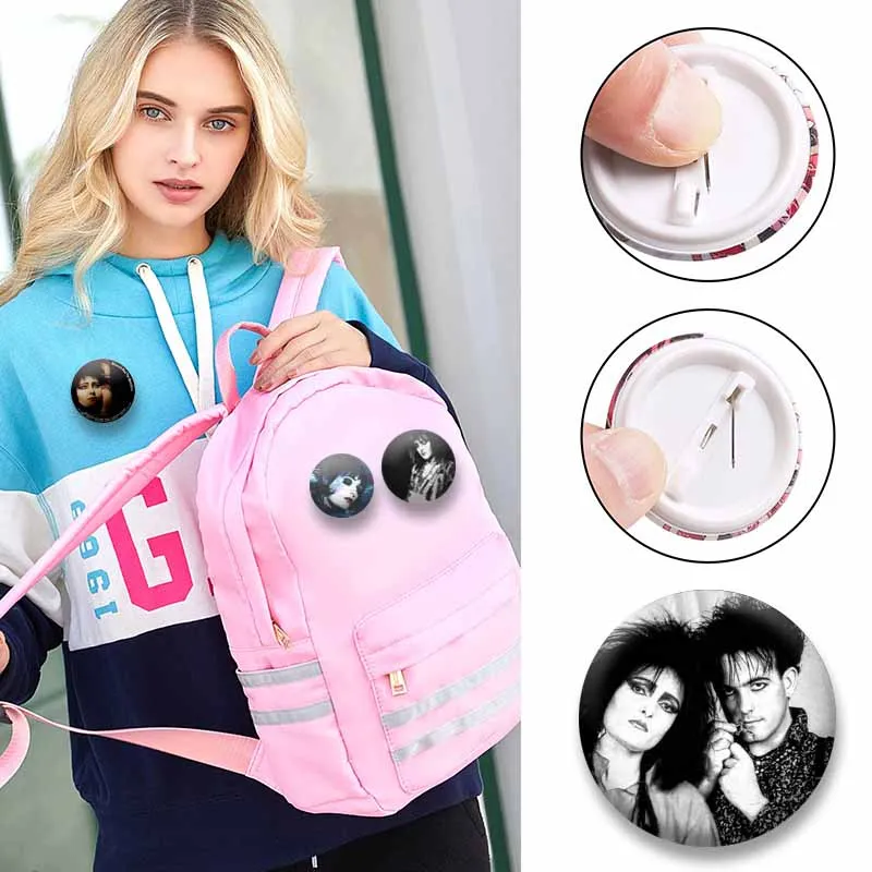 Siouxsies and The B-Banshees Rock Band Button Pins Pop Music Singer Brooch Round Lapel Badge Bag Jacket Jewelry Accessories Gift