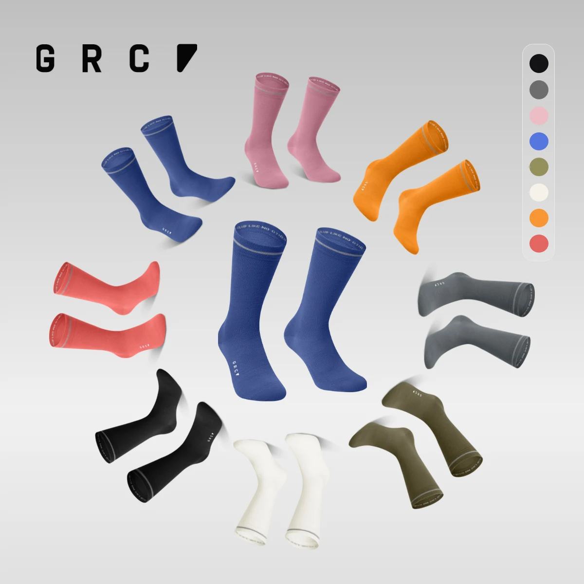 GRC Cycling Tech Socks SS26 Apparel Sports Performance Ankle Length Crew Socks for Men And Women